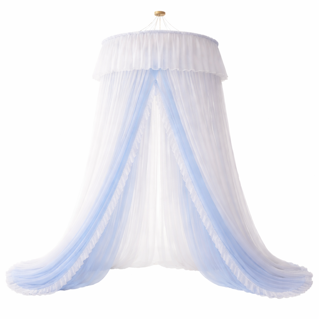 Ciel de Lit Adulte “Brise Céleste” – Bleu & Blanc – Image 4