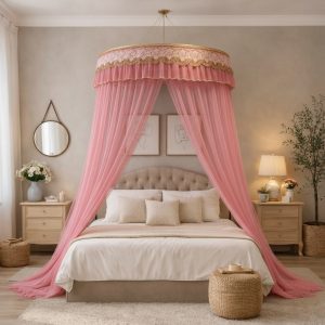 Ciel de Lit Adulte “Cocon Royal” – Rose