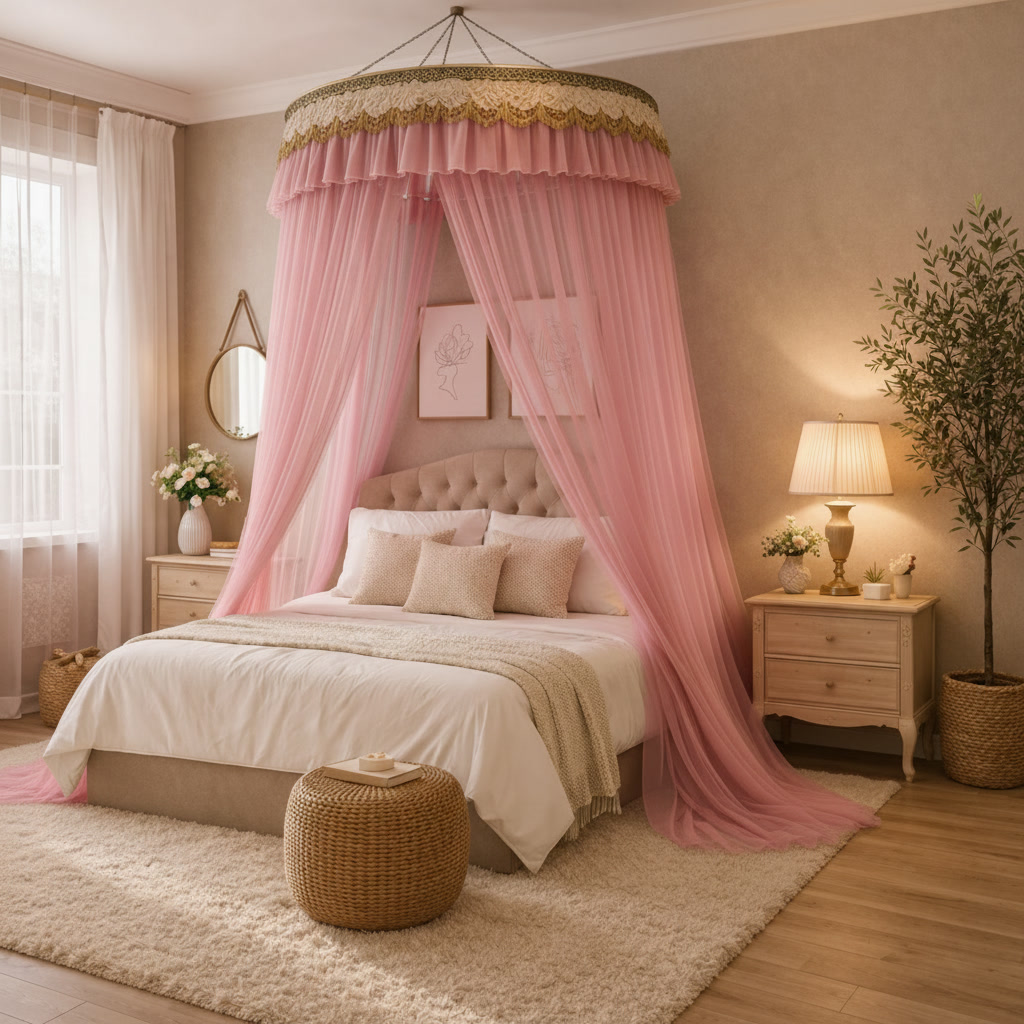 Ciel de Lit Adulte “Cocon Royal” – Rose – Image 2