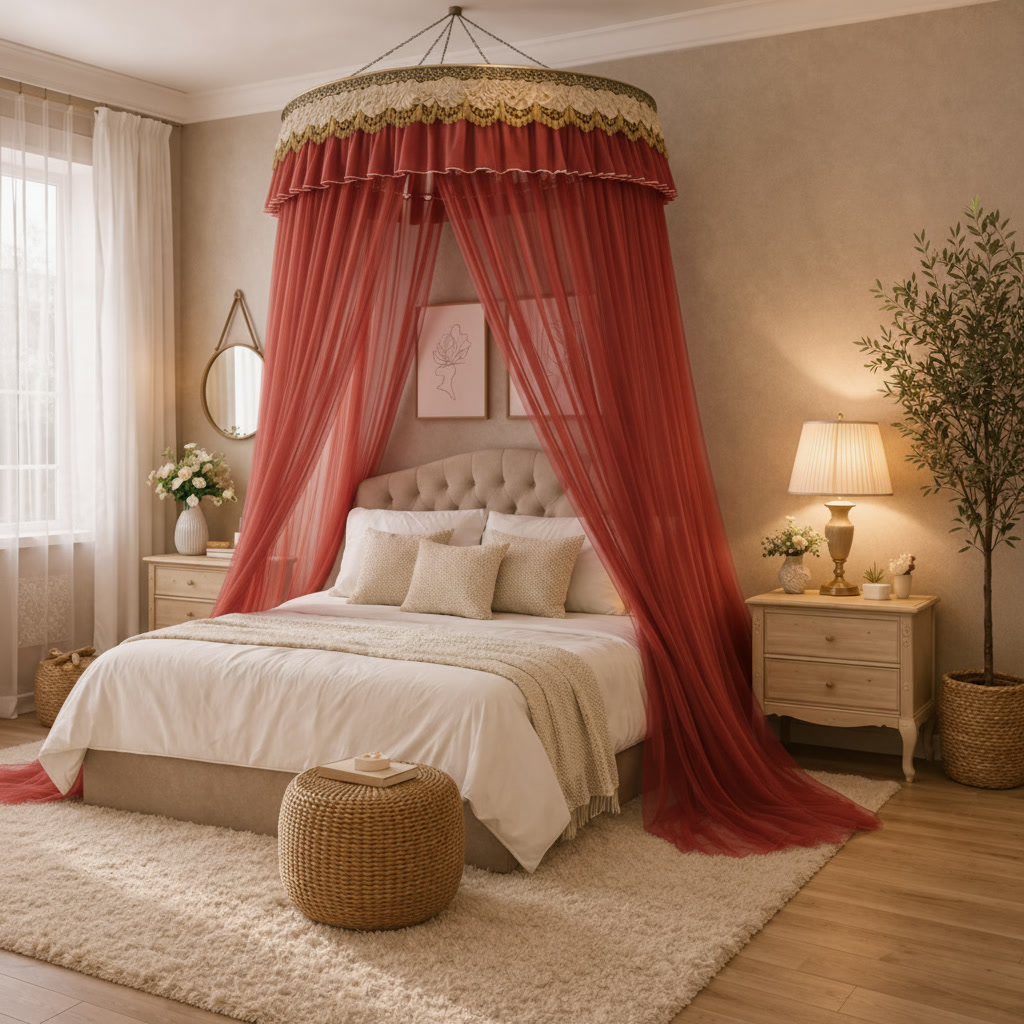 Ciel de Lit Adulte “Cocon Royal” – Rouge – Image 2