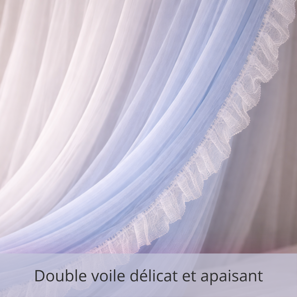 Ciel de Lit Adulte “Brise Céleste” – Bleu & Blanc – Image 3