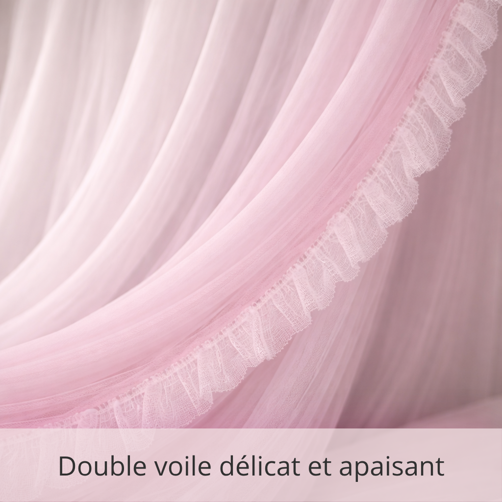 Ciel de Lit Adulte “Brise Céleste” – Rose & Blanc – Image 3