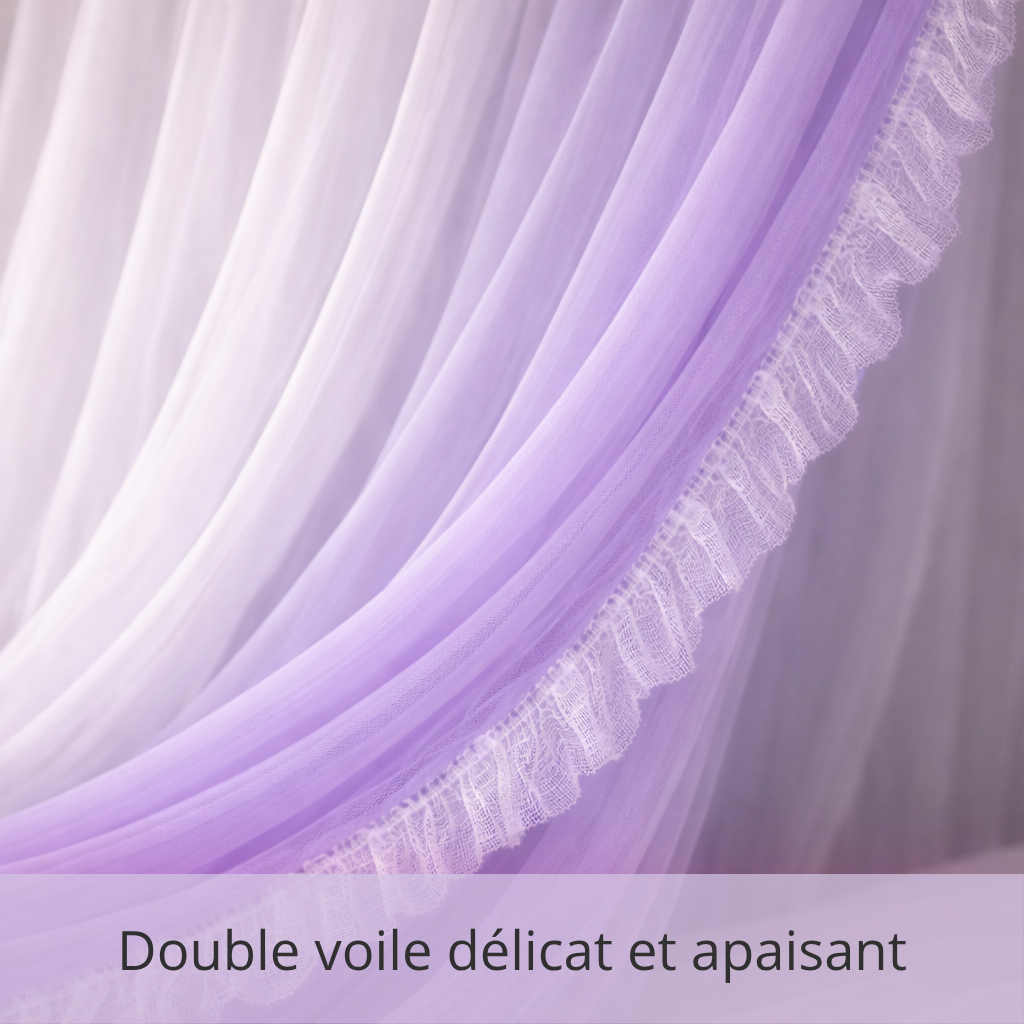 Ciel de Lit Adulte “Brise Céleste” – Violet & Blanc – Image 3